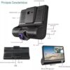 61etLscpLQL._AC_SL1200_.jpg Câmera Veicular Automotiva DVR 3 Câmeras, Gravação Full HD 1080p Frontal e Traseira, LCD 4 Polegadas, Visão Noturna, Sensor de Movimento, Modelo KP-S132