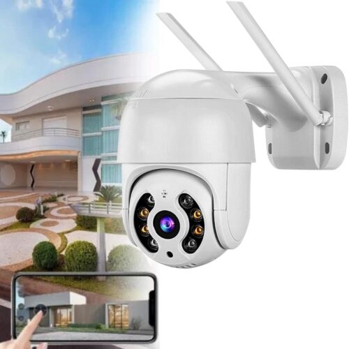 61gIewhqO0L._AC_SL1200_.jpg Câmera de Segurança wi-fi 360º Full HD bivolt inteligente Smart Detecção de Movimento sem fio giratória 360 com aúdio, Icsee a prova dagua Espiã Full HD 1080p IP66 Infravermelho Visão Noturna