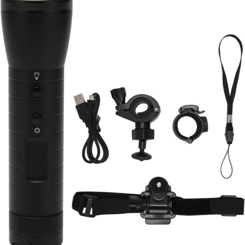 Lanterna de vídeo 1080p, gravador de capacete, câmera para uso ao ar livre, mini câmera de ação de ciclismo, luz de LED, 2200 mAh, câmera esportiva grande angular 120