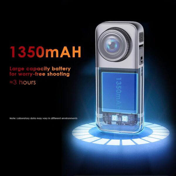 Câmera de ação com tela de duas cores, câmera à prova d'água adequada para câmeras de capacete de motocicleta de viagem, equipada com cartão de 32 GB, 2 baterias e vários kits de instalação