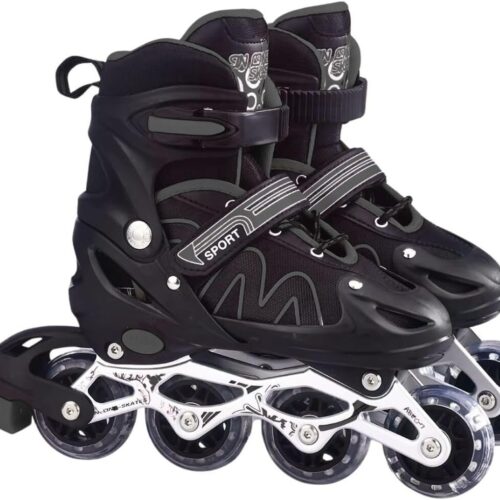 Patins Roller Ajustável Inline 4 Rodas Adulto Rodinha Led