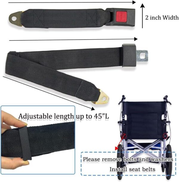 Cinto de segurança para cadeira de rodas para idosos e deficientes – Acessório de banda de substituição de scooters elétricos, ajustável até 127 cm C