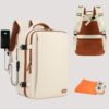 61i40EUsQ3L._AC_SL1280_.jpg Mochila de Viagem Masculina Feminina Reforçada Executiva Grande Mochila para Notebook Trabalho, Viagem, Faculdade e Escola - Antifurto, Saídas USB e Fone, Alça de Aço, Impermeável + Capa para Tênis