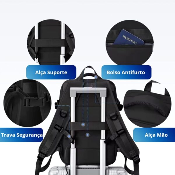 61iV6xUhShL._AC_SL1500_.jpg Mochila, Feminina, Masculina, Viagem, Expansível, Notebook, Mala Mão, Impermeável, Academia, Grande, Preta, Cinza, Rosa, Compacta, Academia, Executiva, Compacta