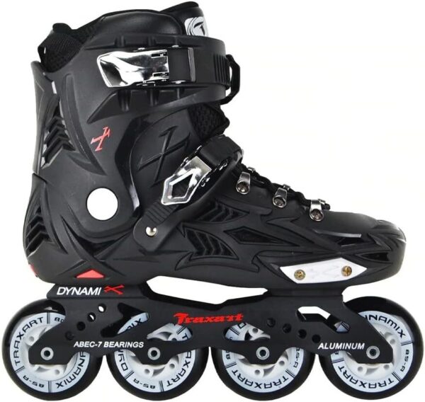 61jKpiFiHvL._AC_SL1000_.jpg Patins Traxart Dynamix Preto Profissional Abec 7 80mm Urban