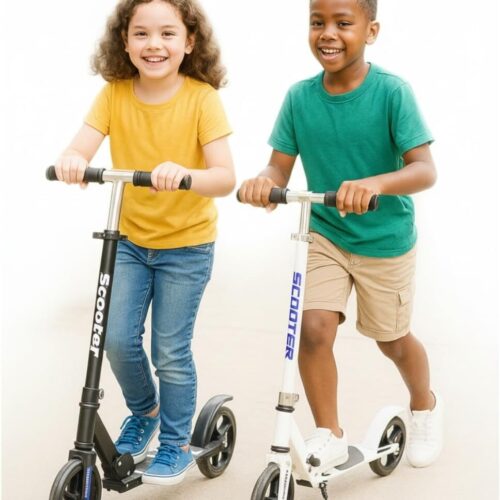 61jq6JqepyL._AC_SL1080_.jpg Patinete Infantil Juvenil Dobrável com Freio Traseiro e Altura Ajustável | Para Crianças a Partir de 6 Anos | Suporta até 100kg | Leve e Seguro