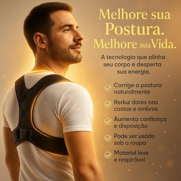 61kr2tyMQL._SL1024_.jpg Corretor Postural Ajustável Unissex- Conforto & Alívio para Ombros e Coluna (P ao GG)