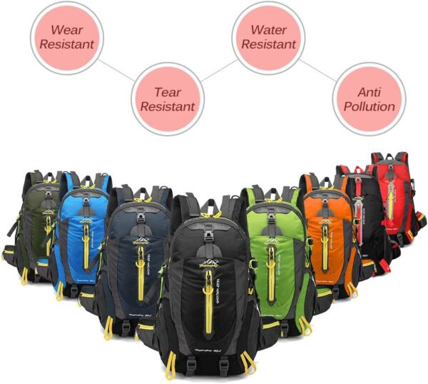 Domary Mochila de viagem 40L resistente à água para caminhada no acampamento laptop mochila de caminhada trekking e bolsas para escalar costas para homens e mulheres