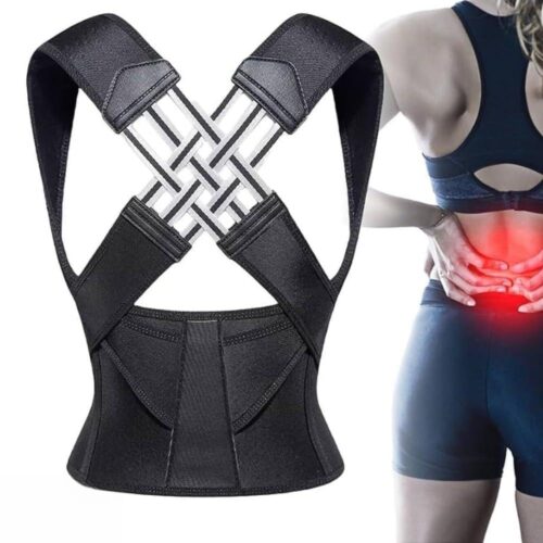 Colete Corretor Postural PostuMax - Cinta Ortopédica Postural Unissex, Suporte Lombar Ajustável, Corrija Sua Postura Durante a Rotina - 33 x Larg:40cm (Colete Fechado)