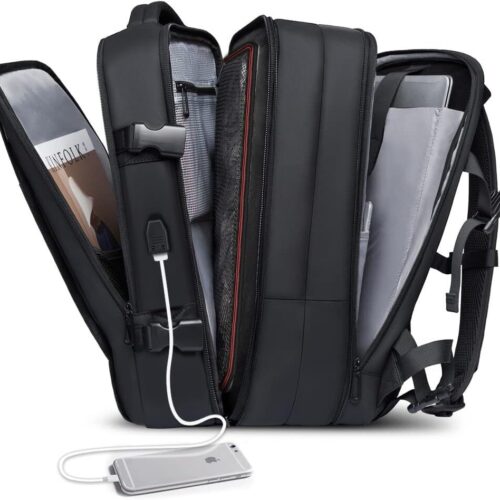 61lSXM4RsqL._AC_SL1000_.jpg Mochila de Viagem Expansivel Masculina Feminina, Mochila Para Notebook Executiva Impermeável Reforçada Cabo USB,Mochilas Trabalho Escola Viagens Presente