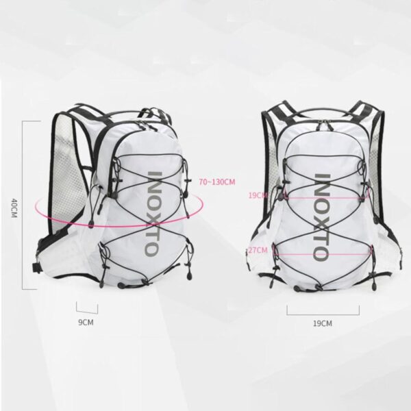 Dynwave Pacote de hidratação 12l mochila de hidratação leve reflexiva ultraleve bexiga de água correndo mochila para escalada de montanha, branco