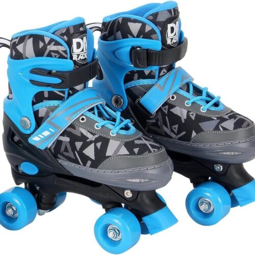 Patins Roller Ajustável Cadarço com Acessórios Azul 38-41 DM Radical