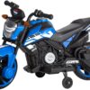 Bang Toys - Moto Elétrica Infantil Syren X2 12V - com Rodas de Treinamento, Luz de LED, Sons Realistas, Entrada USB/MP3 - Suporta até 25kg - Cor Azul