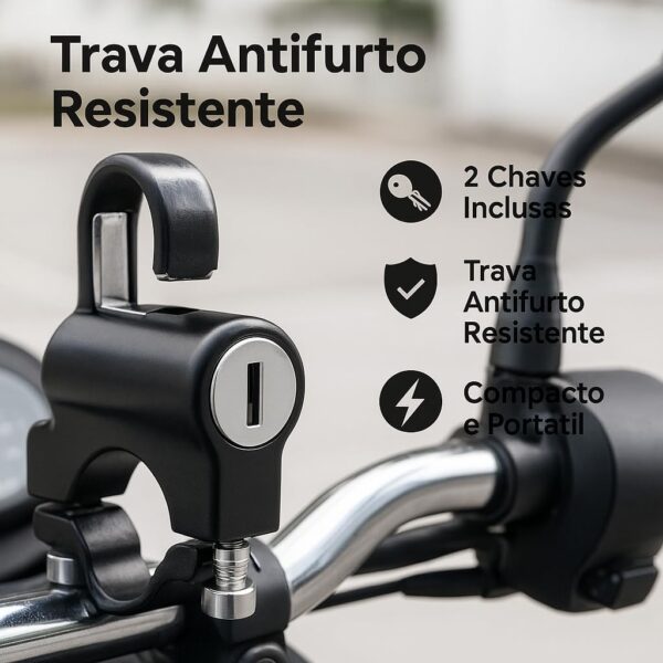 Cadeado de Segurança com Cabo de Aço para Capacete, Bicicleta, Moto, Patinete, Mochila, Bagagem, Portátil, Leve, Antifurto, Ajustável e Reforçado – Unissex