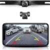 61pAUo03n1L._AC_SL1001_.jpg Câmera de segurança sem fio para carro WiFi, GreenYi 5G 720P HD, placa de carro com visão traseira/frontal para iPhone, iPad, Android, smartphones, tablets, que suportam Wi-Fi de banda dupla (2,4 GHz
