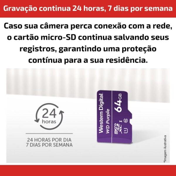 Câmera Wi-Fi 360° IM7 S Intelbras Externa IP66 + Cartão 64GB WD Purple