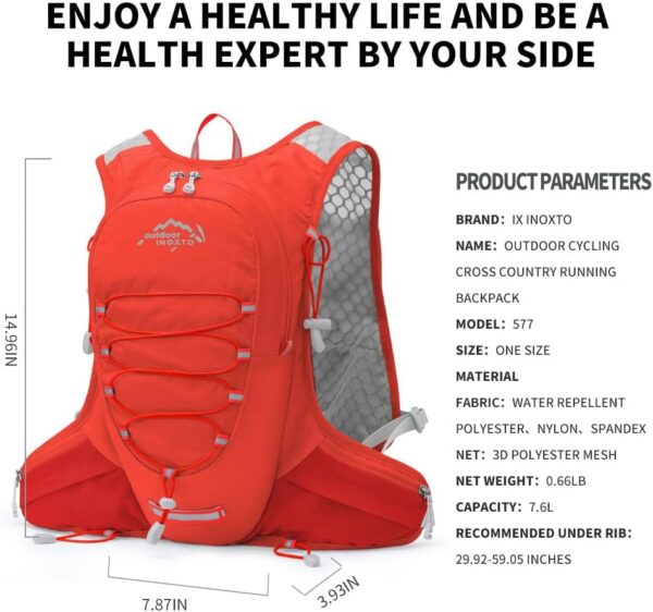 61qHf3W0aWL._AC_SL1000_.jpg Colete de hidratação para corrida para homens e mulheres Mochila de água para corrida 3L Pacote de hidratação para corrida de trilha Maratona Caminhada (Vermelho-2L Bexiga de água)