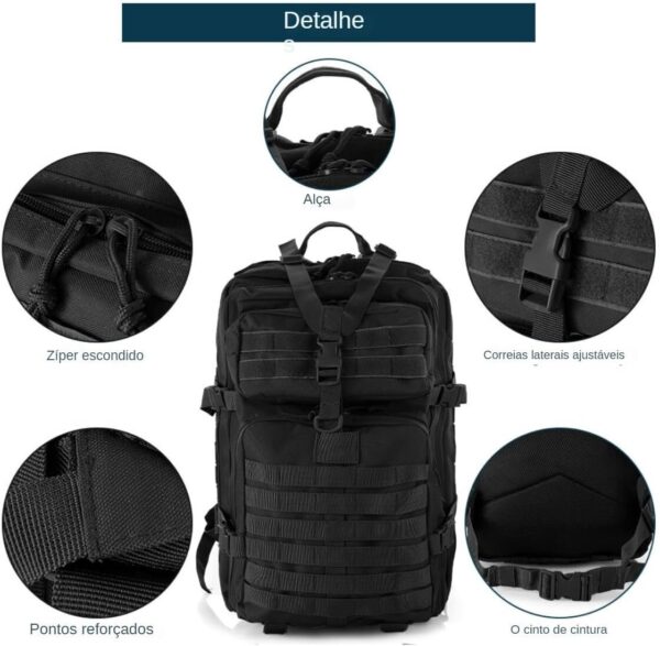 61rZxhjeuVL._AC_SL1200_.jpg THURAM Mochila Tática 50L, Sistema MOLLE, Grande Capacidade para Trilhas, Acampamentos, Caça e Aventura - Mochila Resistente para 3 Dias de Emergência e Atividades ao Ar Livre