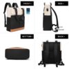 61skaxXfNqL._AC_SL1500_.jpg Mochila CYUREAY feminina conversível de trabalho para notebook, computador, com porta de carregamento USB, Preto