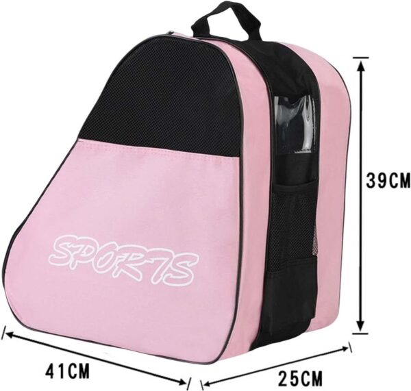 Bolsa de patins, bolsas de patins respiráveis com alça de ombro ajustável, bolsa de armazemento de sapatos de patição, acessórios de patins