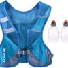61smZ08R1dL._AC_SL1000_.jpg Homens Mulheres Ultraleve Corrida Colete Pacote Reflexivo Respirável Hidratação Mochila para Caminhadas Camping Maratona Ciclismo Corrida (Azul - com 2 pcs 250ml Garrafas)