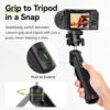HollyWave Mini Tripé de Mão/Mesa TT38 para Câmeras e Celular, Abertura Rápida, Cabeça Esférica 360°, Montagem 1/4", Design Portátil
