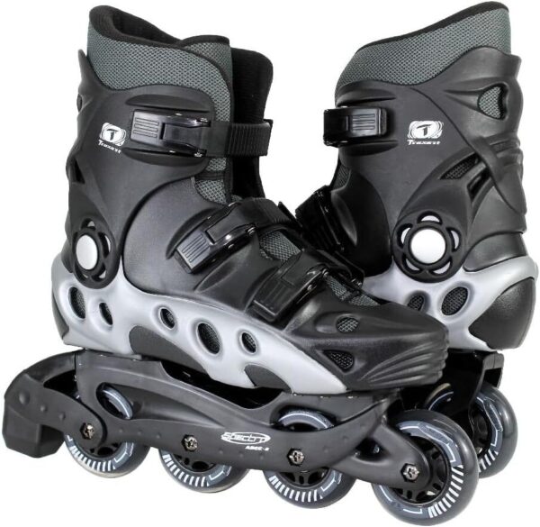 Traxart Patins Inline Spectro Preto com Cinza # 4 = 35/36 para Iniciantes e Usuários Casuais Adultos
