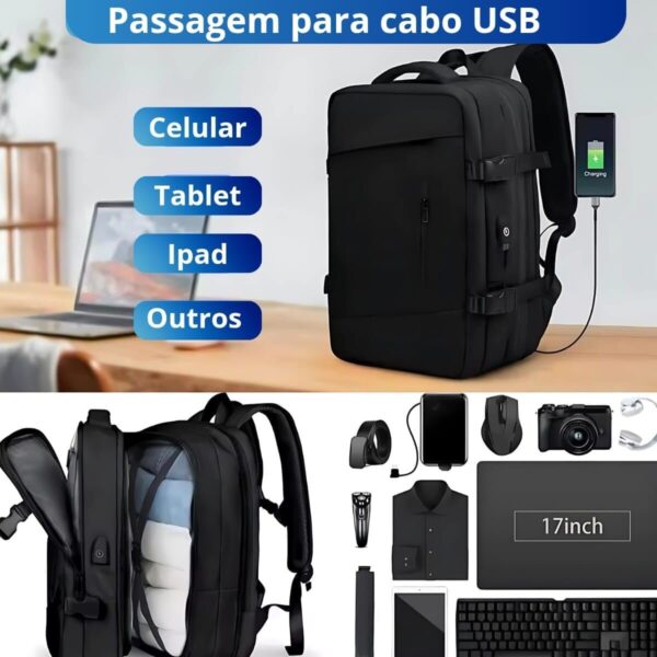 61uGIA1EgSL._AC_SL1200_.jpg Mochila, Feminina, Masculina, Viagem, Expansível, Notebook, Mala Mão, Impermeável, Academia, Grande, Preta, Cinza, Rosa, Compacta, Academia, Executiva, Compacta