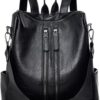 Mochila Feminina de Couro Sintético Casual Bolsa de Viagem