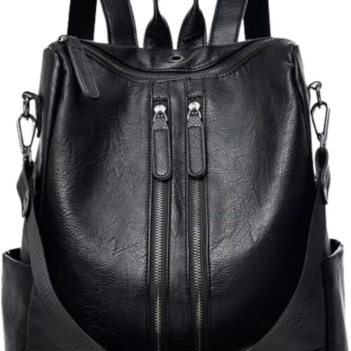 61uPLUzzMzL._AC_SL1200_.jpg Mochila Feminina de Couro Sintético Casual Bolsa de Viagem