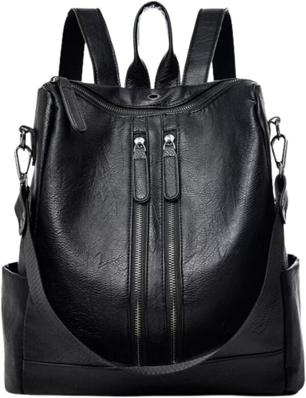 Mochila Feminina de Couro Sintético Casual Bolsa de Viagem