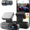 61uwCIund6L._AC_SL1200_.jpg DDPAI N3 Pro Câmera Veicular Frontal e Traseira 1600P+1080P, Dashcam com WiFi, GPS, Sensor G Aplicativo, Visão Noturna, Ampla Faixa Dinâmica, Monitor de Estacionamento 24 Horas(Sem Cartão SD)