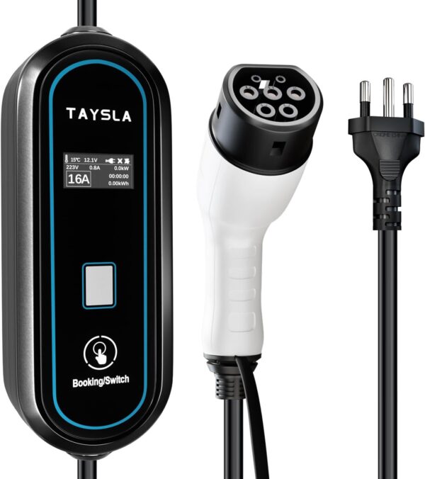 61wrKEEy7NL._AC_SL1500_.jpg Phantom Portátil Carregador Carro Eletrico EV 3,5KW 8A 10A 13A 16A Tipo 2 3.5M Cabo De Com Tela LED WallBox Plug BR Para Carro BYD Nissan Volvo Acessorios Veiculos