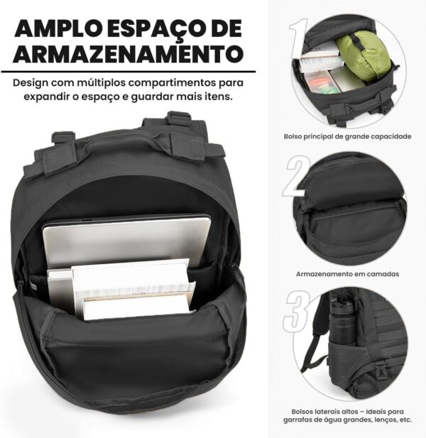 30L Mochila Masculina Resistente à Água Impermeável, Leve e Espaçosa para Acampamento, Trekking e Aventuras Outdoor
