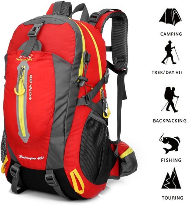 Domary Mochila de viagem 40L resistente à água para caminhada no acampamento laptop mochila de caminhada trekking e bolsas para escalar costas para homens e mulheres