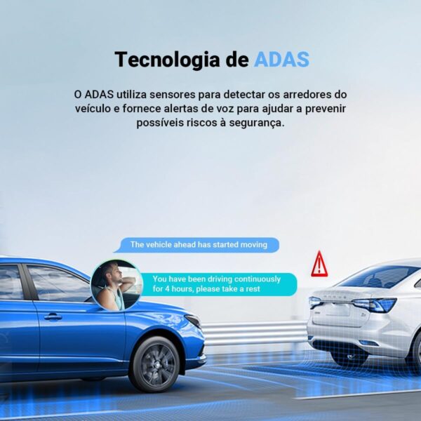 61yEESH5bEL._AC_SL1200_.jpg DDPAI Mini 2X Câmera Veicular 1440P 2K QHD Frontal com WiFi 5GHz, Visão Noturna Superior, Controle por APP ADAS, Lente Rotativa 360°, Sensor G, Supercapacitor e Monitoramento 24h (Sem Cartão SD)