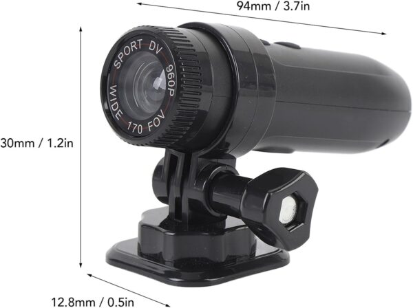 Câmera de Vídeo DV para Motocicleta, 1280 X 960 Full HD 170° Suporte para Câmera de Esportes de Ação de Grande Angular para Capacete de Carro de Bicicleta, Câmera de Esportes Ao