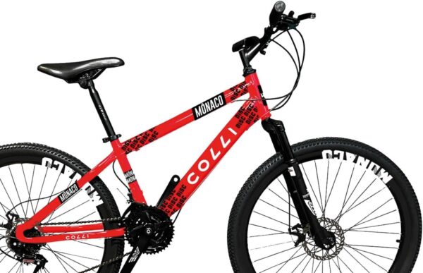 61ycRPXQcGL._AC_SL1500_.jpg Colli Bike, Bicicleta Monaco, Aro 26, Freios a Disco, 21 Velocidades, Alavanca Rapid Fire 3/7V, Pedivela Triplo Aço, Selim Veloce PU C/Carrinho, Guidão Downhill