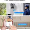 Câmera IP Sem Fio de Segurança Externa HD 3MP, Câmera de Visão Noturna Infravermelha WiFi, Dupla Lente Grande Angular, IP66 à Prova D'água e à Prova de Poeira, Luz de Advertência