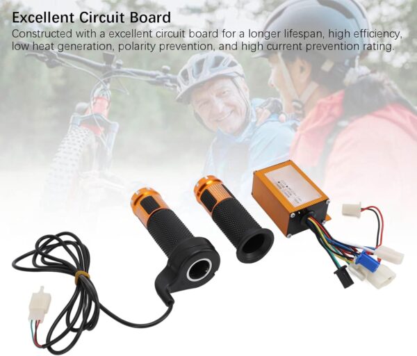Controlador Escovado de 24V 250W, para Bicicleta Elétrica Com Garras do Acelerador, Controlador de Velocidade do Motor da Liga de Alumínio para Triciclo Elétrico, Motocicleta, Ouro