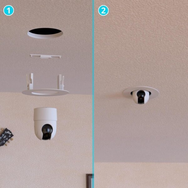 Suporte de Embutir para Teto – Compatível com Câmera Intelbras IME 360 – Giro 360° – Branco