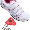 71-F8dQzq-L._AC_SL1500_.jpg Patavinity Sapatos femininos de ciclismo para bicicleta e bicicleta+ com chuteiras compatíveis com Delta
