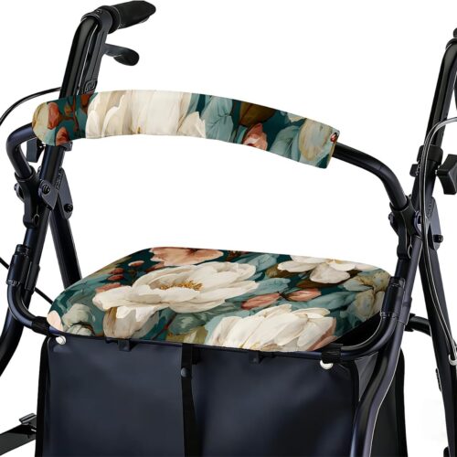 71-IDgHkX9L._AC_SL1500_.jpg Conjunto de capa de assento e encosto de rollator – Acessórios removíveis e laváveis para idosos – Acessório de andador elegante para idosos – Padrões ajustáveis