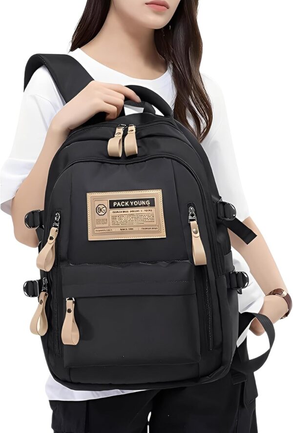 710R9jC4-UL._AC_SL1500_.jpg Mochila Masculina Feminina Notebook Viagem Trabalho Escola Escolar Preta Grande Impermeável Reforçada Resistente Passeio Casual