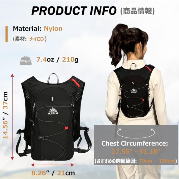 Azarxis Mochila de hidratação para caminhada, corrida, 10 L, colete para mulheres, homens, leve, ciclismo, trilha, corrida, corrida