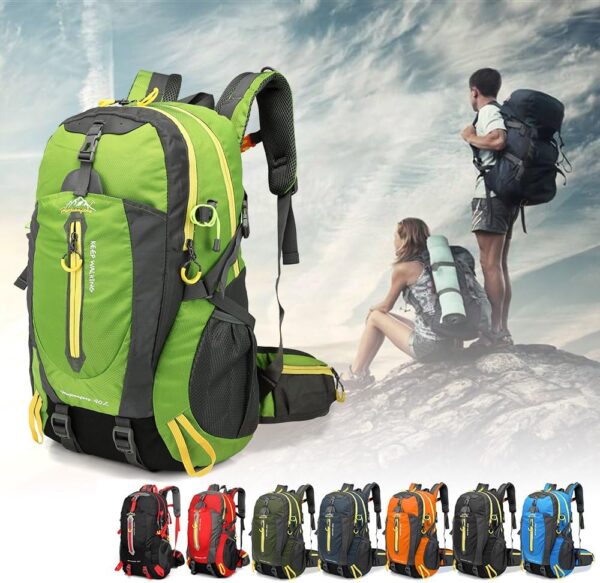 Domary Mochila de viagem 40L resistente à água para caminhada no acampamento laptop mochila de caminhada trekking e bolsas para escalar costas para homens e mulheres