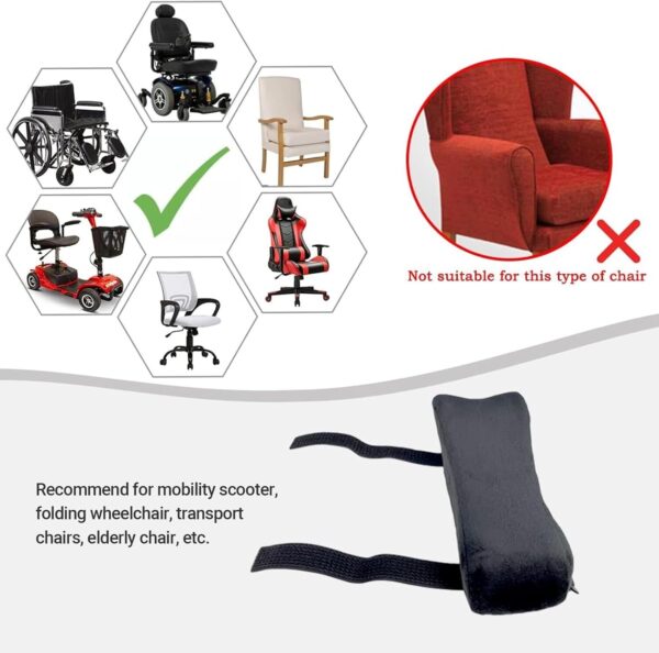 711llSEATvL._AC_SL1500_.jpg EDWERD Almofada de apoio de braço para cadeira de rodas para idosos - Bandeja de almofada de cotovelo de scooter de mobilidade, almofada macia, acessórios de estabilizador de braço de espuma de