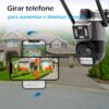 Câmera IP Sem Fio de Segurança Externa HD 3MP, Câmera de Visão Noturna Infravermelha WiFi, Dupla Lente Grande Angular, IP66 à Prova D'água e à Prova de Poeira, Luz de Advertência