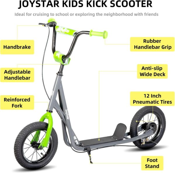 7126A2RilwL._AC_SL1500_.jpg JOYSTAR Patinete para crianças de 5 a 9 anos, meninos e meninas, scooters de rodas grandes de 30 cm para crianças, adolescentes e adultos, freio traseiro e guidão ajustável, scooter infantil
