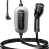 712bQ9An-ZL._AC_SL1500_.jpg Carregador Portátil para Carro Elétrico BYD GWM VOLVO CHERY TOYOTA, 3,5kW, Bivolt 110v 220v, 6 metros, Wallbox, LED indicador, Tela TOUCHSCREEN